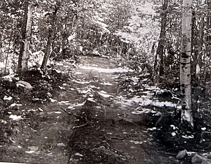 The original rutted road — Lake Drive or Christmas Lane, we’re honestly not sure. When the Lodge was built, only a very basic version of wha…